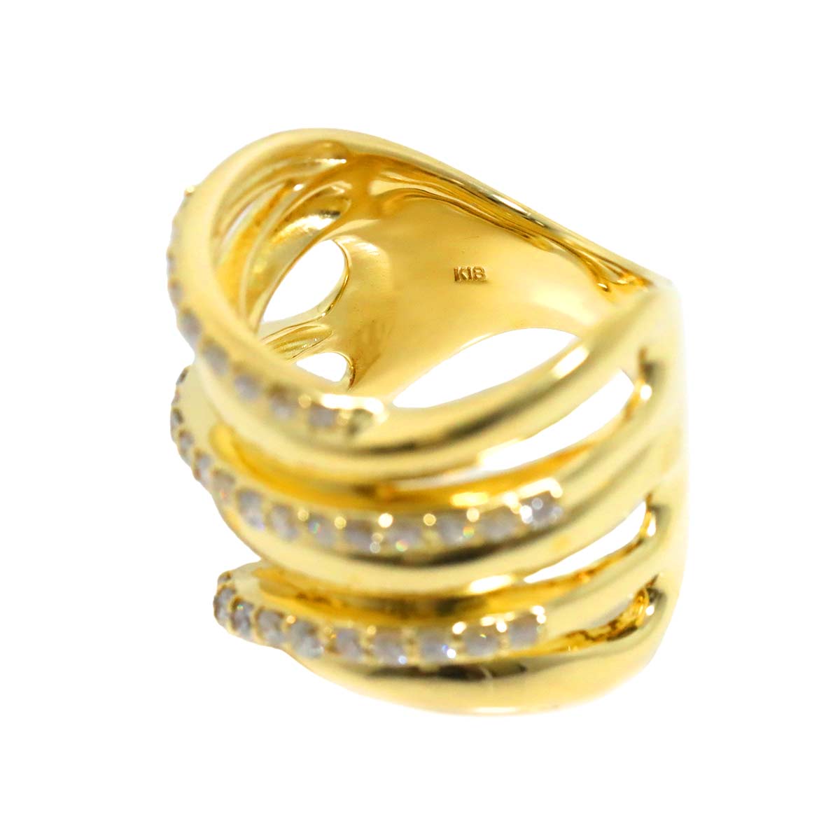 Diamond 0.65ct Ring 18K YG Yellow Gold 750 6-6.25(US)