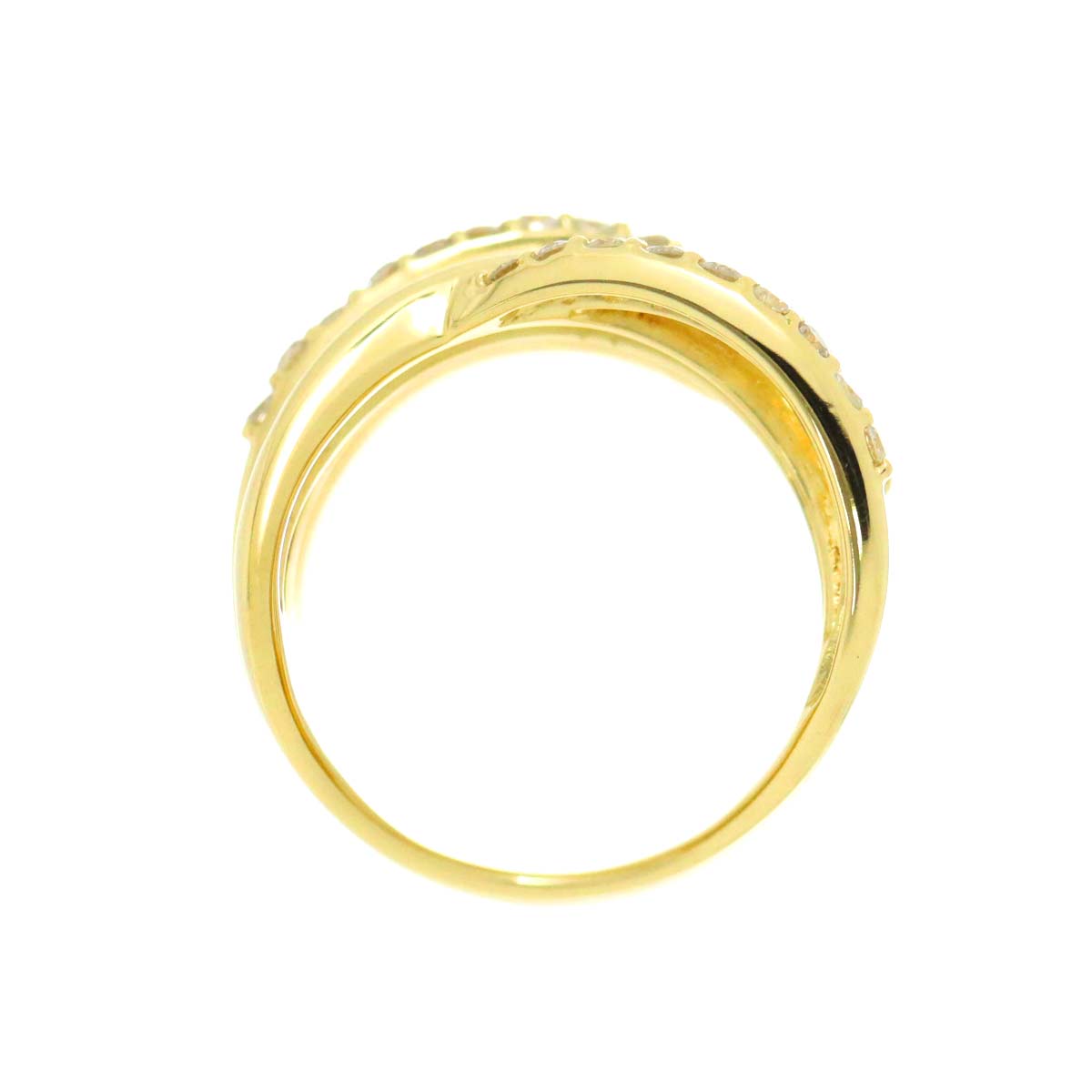 Diamond 0.65ct Ring 18K YG Yellow Gold 750 6-6.25(US)