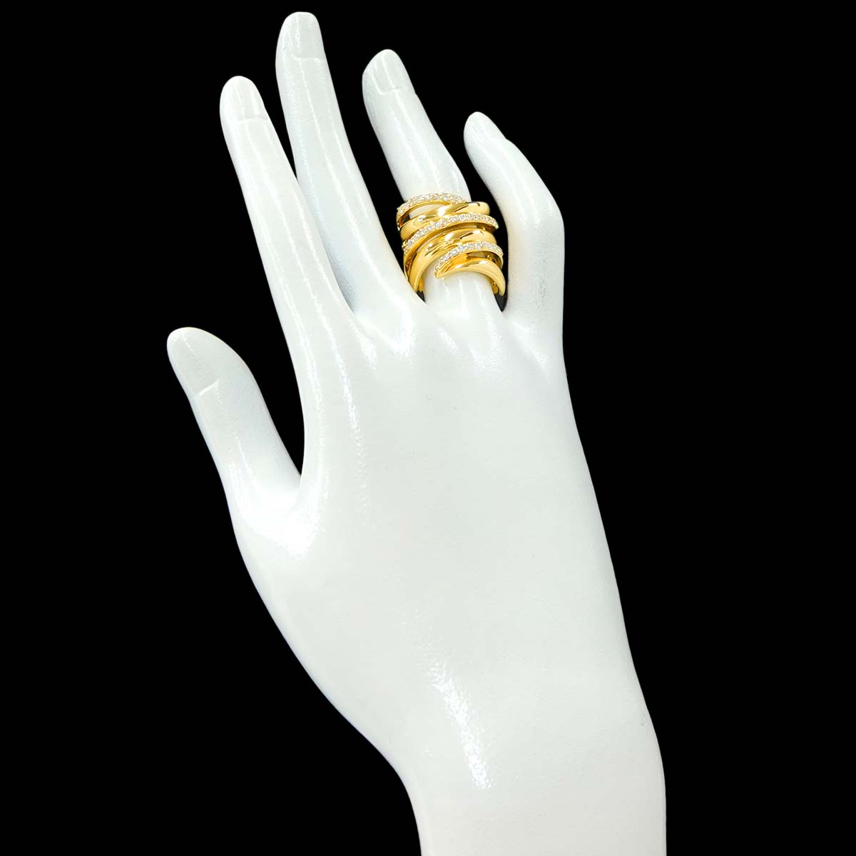 Diamond 0.65ct Ring 18K YG Yellow Gold 750 6-6.25(US)