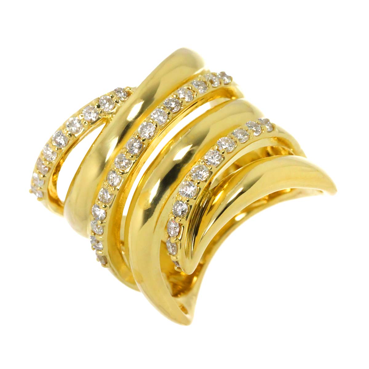 Diamond 0.65ct Ring 18K YG Yellow Gold 750 6-6.25(US)