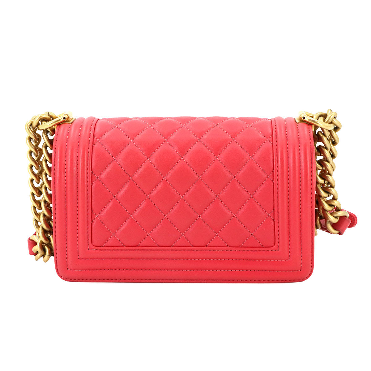 BOY CHANEL Small Chain Shoulder Bag Leather Pink A67085
