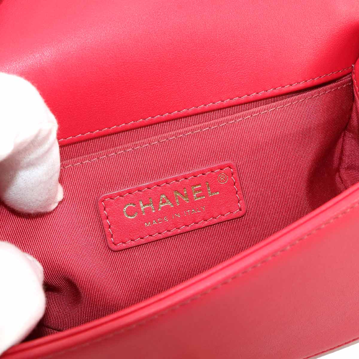 BOY CHANEL Small Chain Shoulder Bag Leather Pink A67085