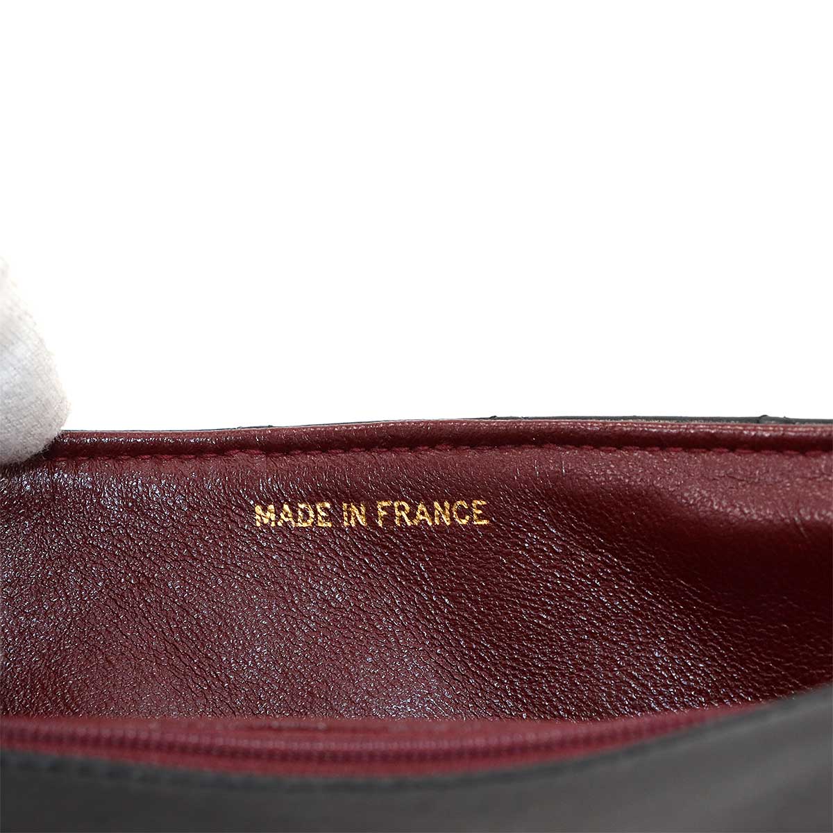 Matelasse Chain Shoulder Bag Leather Black Vintage Purse