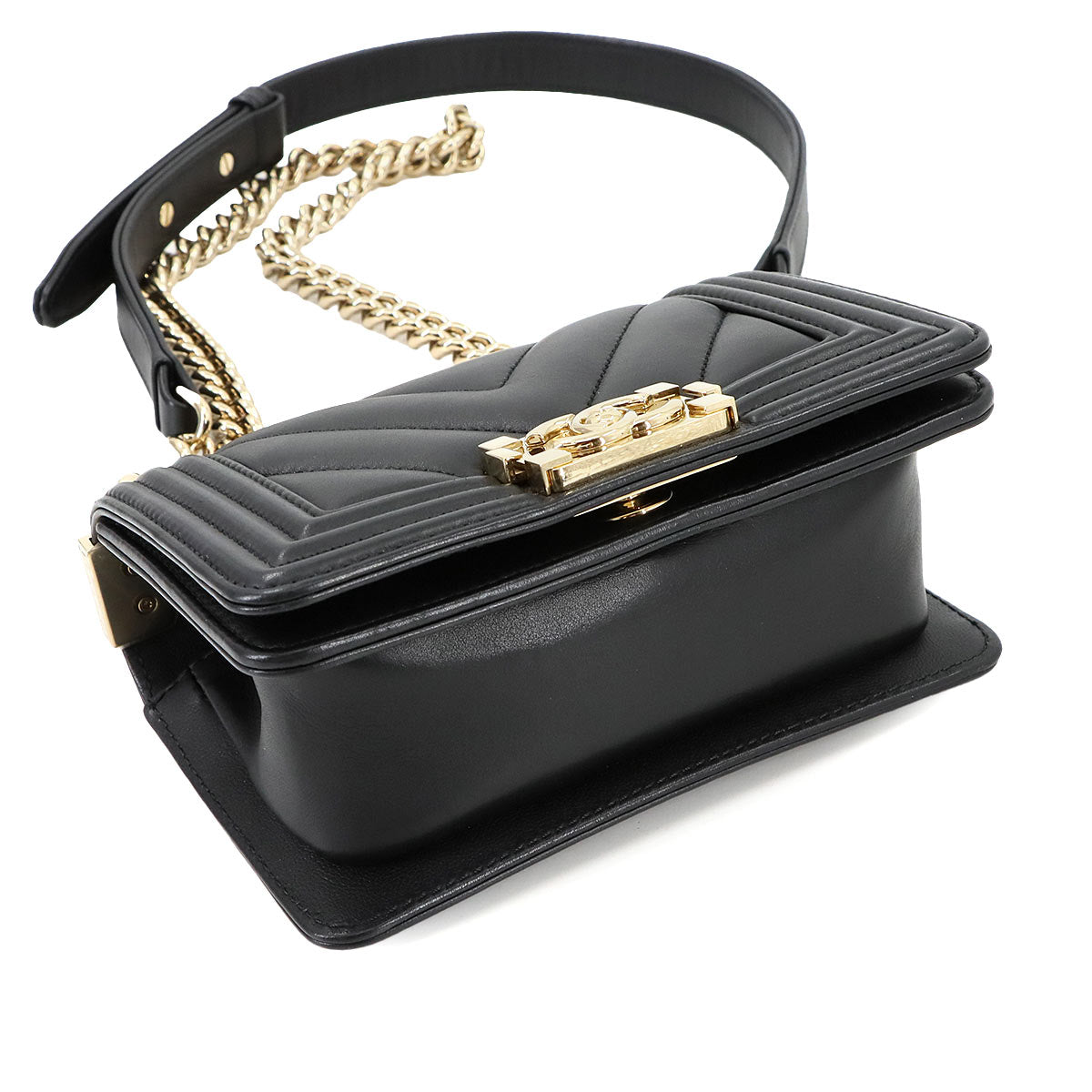 BOY CHANEL Mini Chain Shoulder Bag Black A67364 Purse