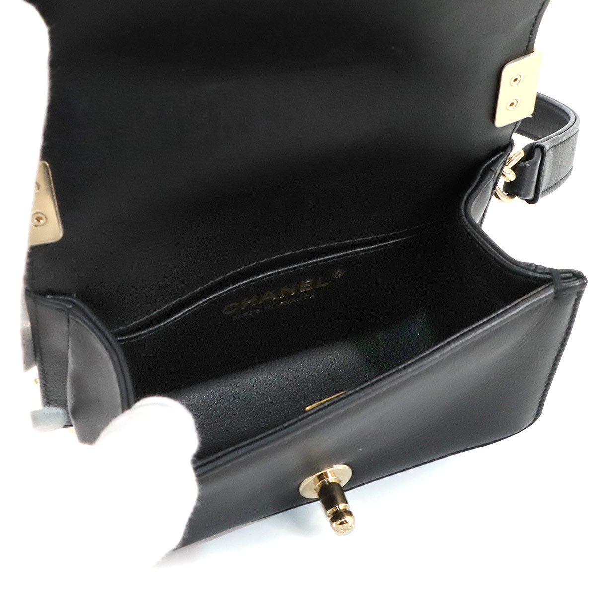 BOY CHANEL Mini Chain Shoulder Bag Black A67364 Purse