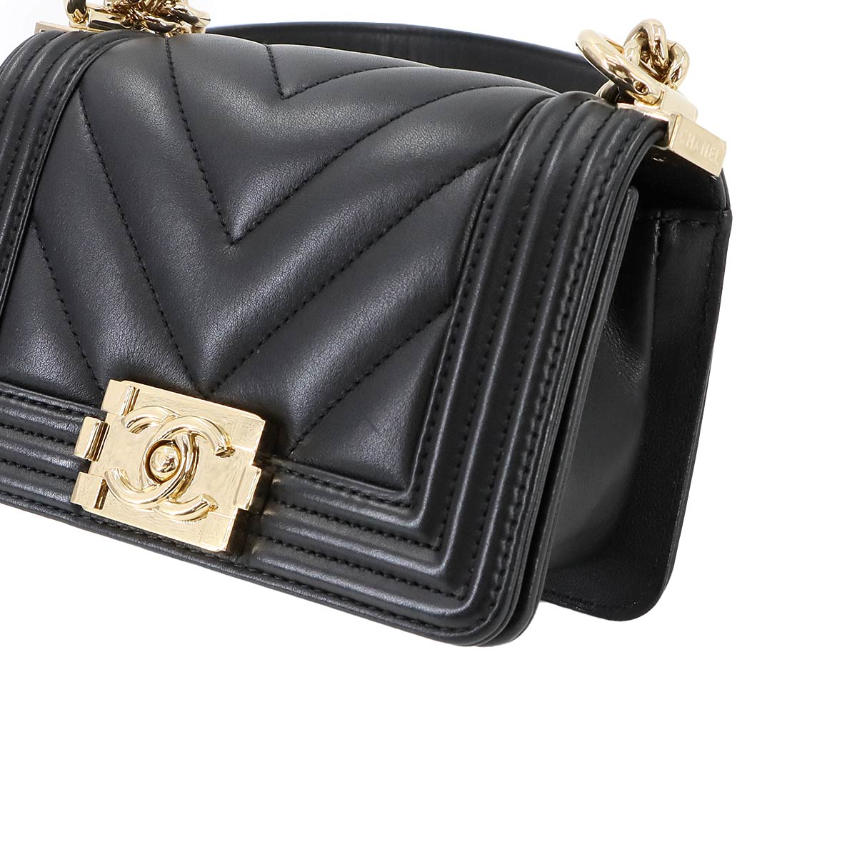 BOY CHANEL Mini Chain Shoulder Bag Black A67364 Purse