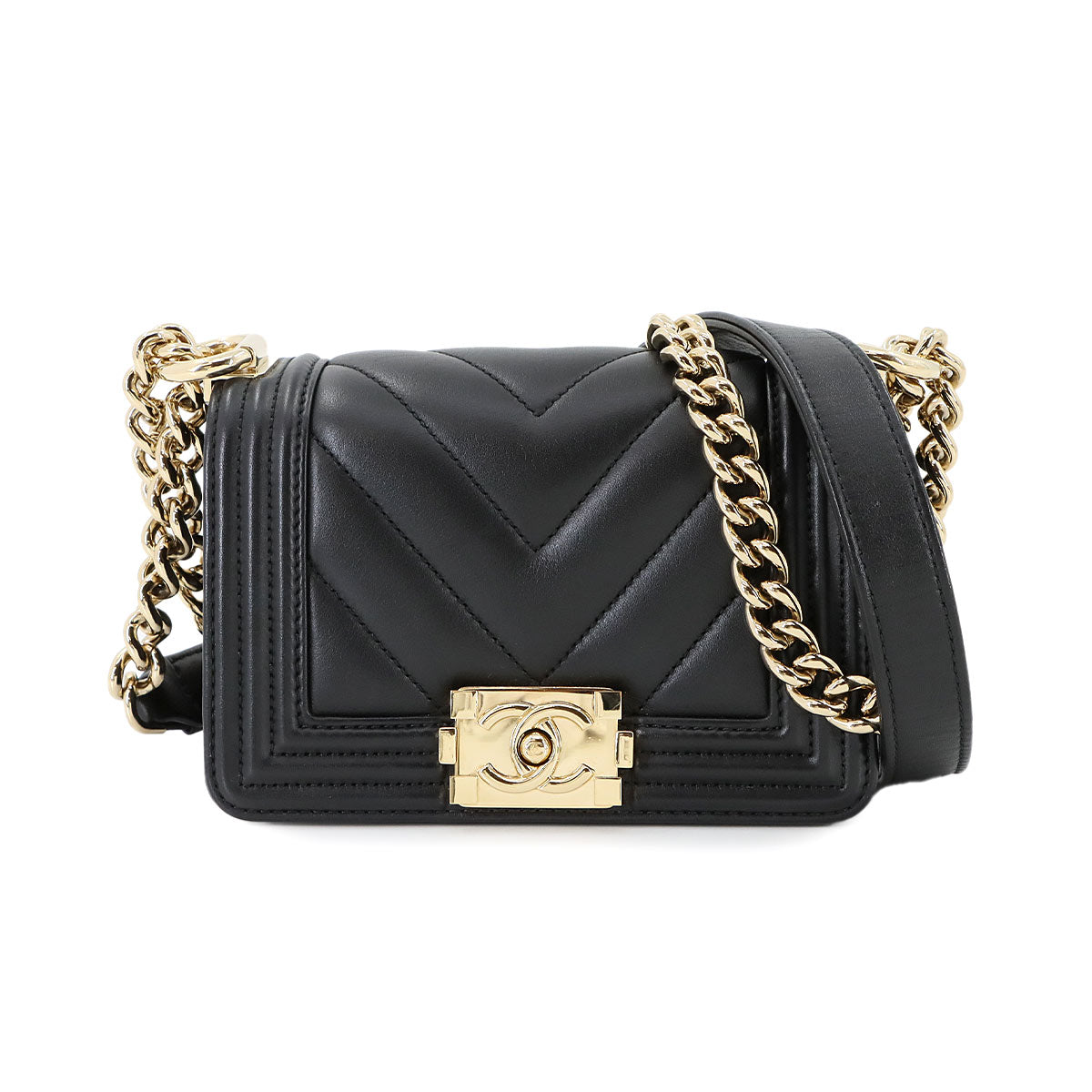 BOY CHANEL Mini Chain Shoulder Bag Black A67364 Purse