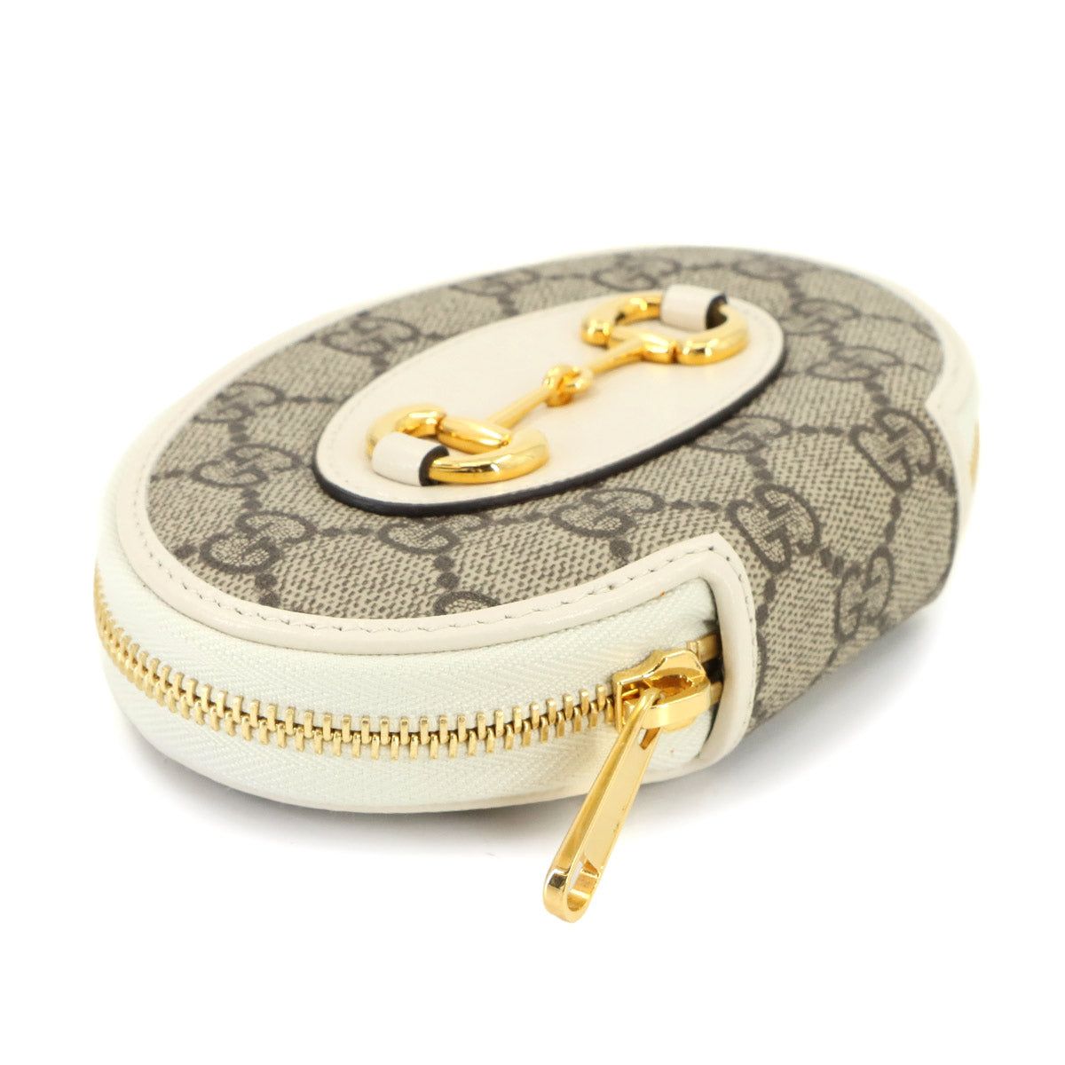 Horsebit 1955 Coin case GG Supreme Leather Beige White 622040