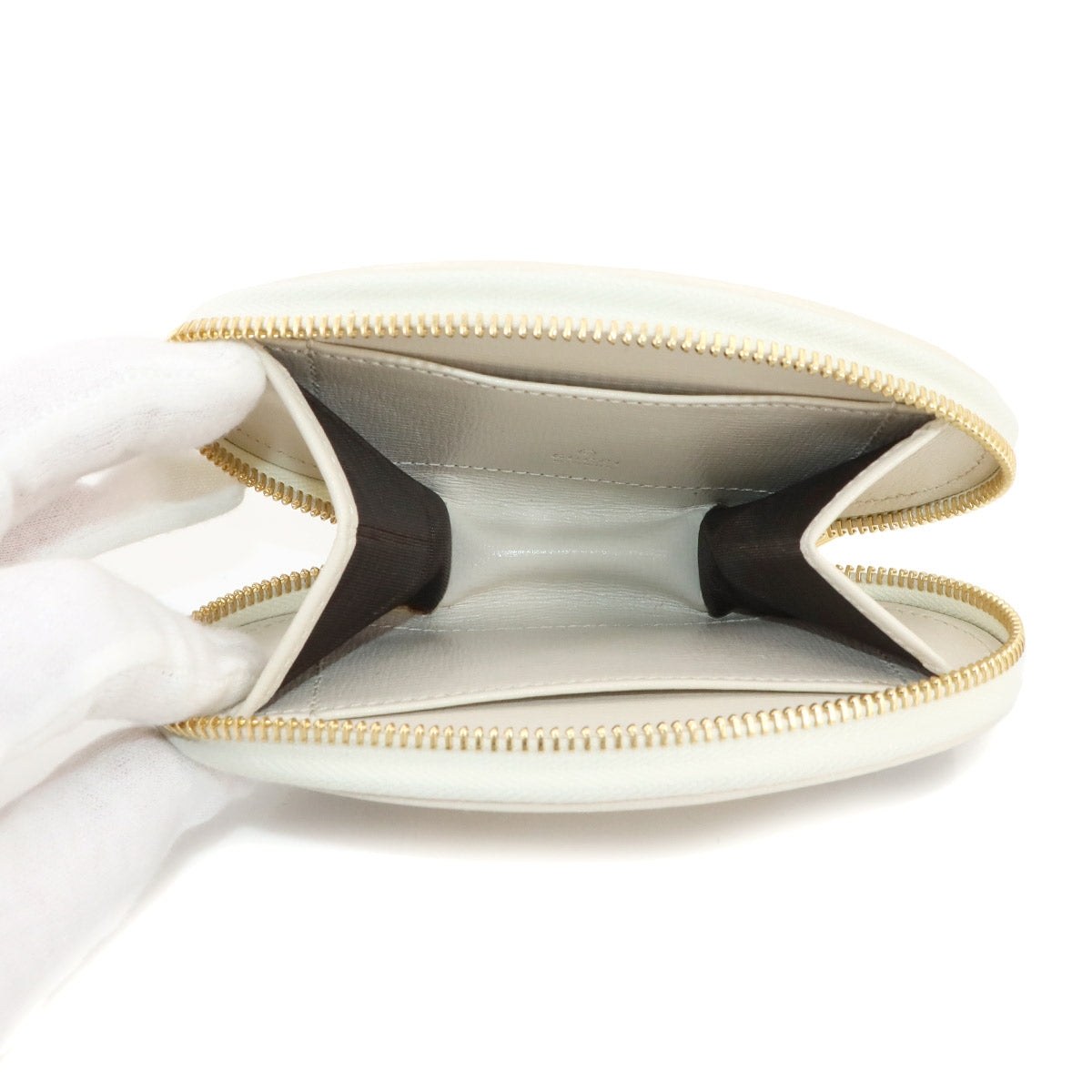 Horsebit 1955 Coin case GG Supreme Leather Beige White 622040