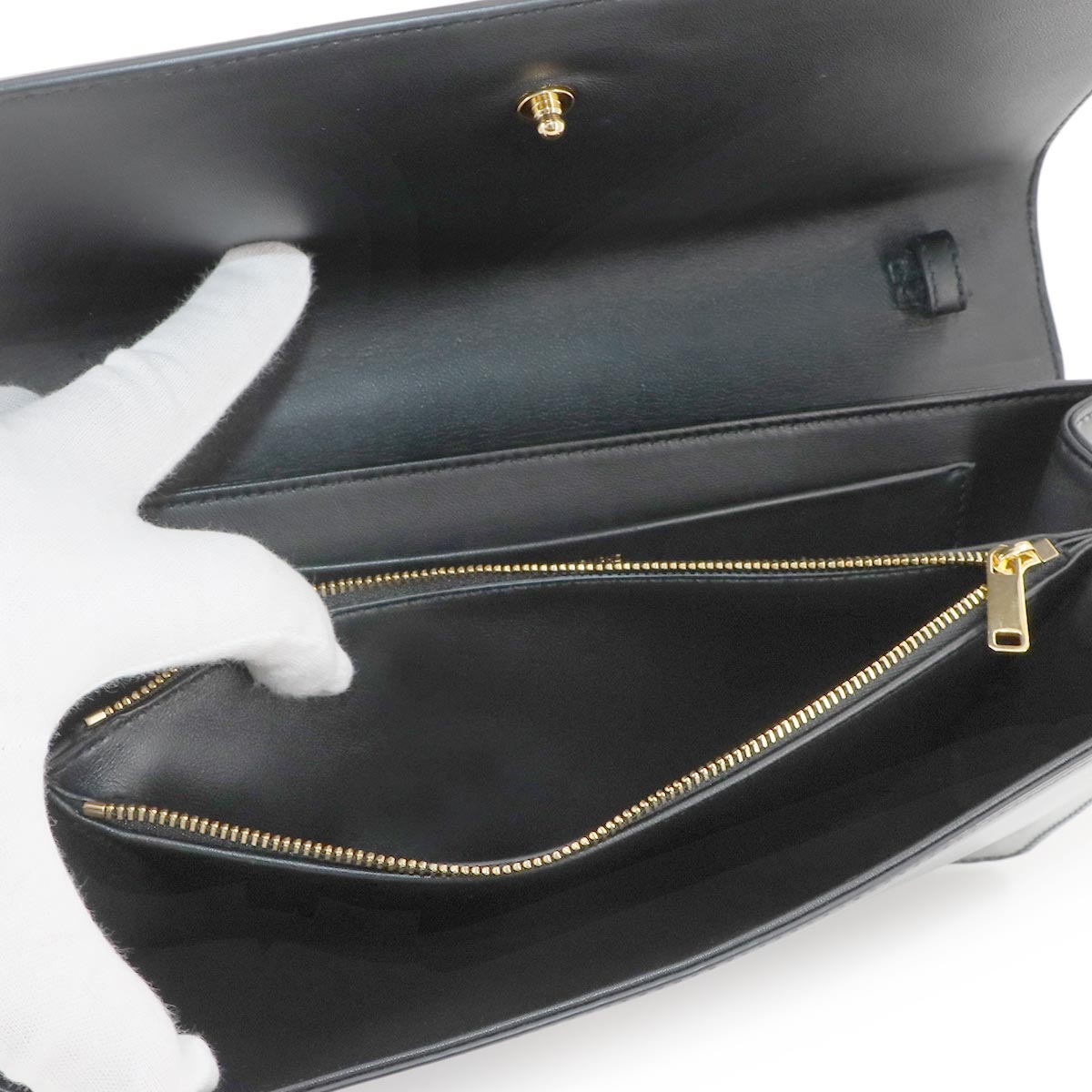 Triomphe Shoulder Bag Leather Black Purse