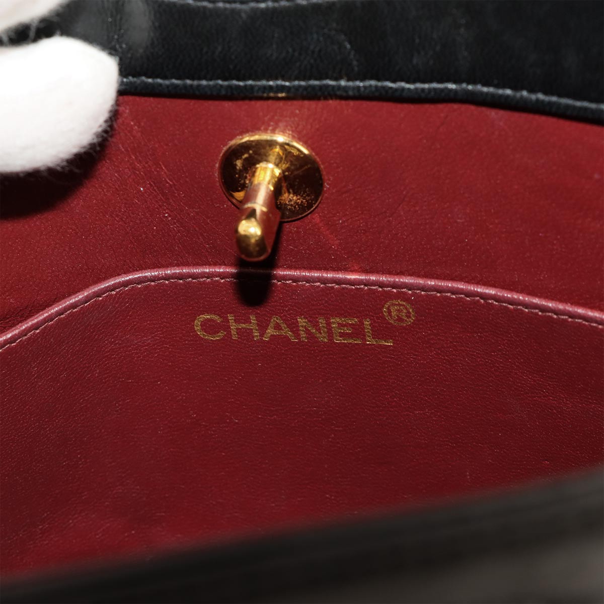 Matelasse 2way Hand Shoulder Bag Leather Black Vintage Purse