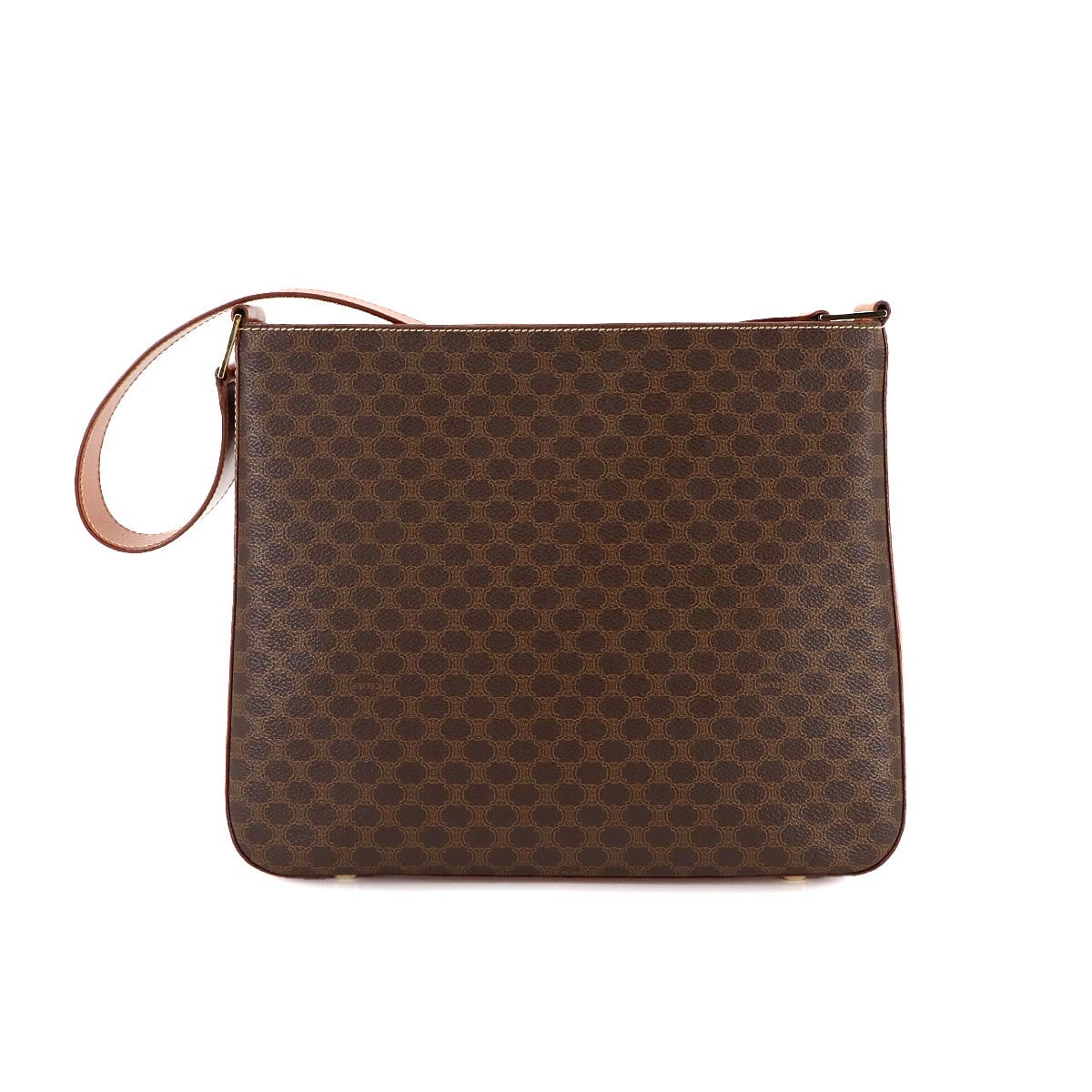 Macadam Shoulder Bag PVC Leather Brown Vintage Purse