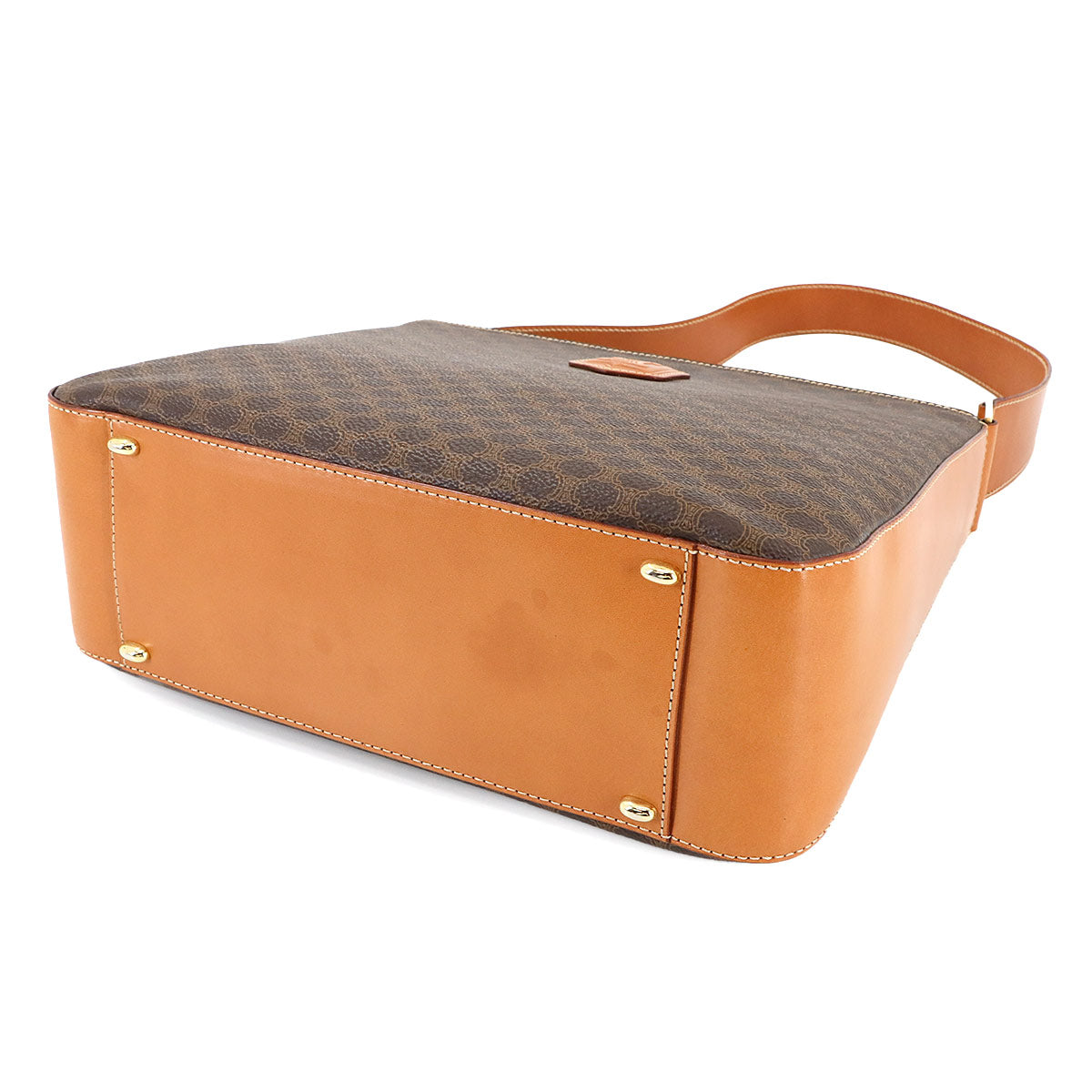 Macadam Shoulder Bag PVC Leather Brown Vintage Purse