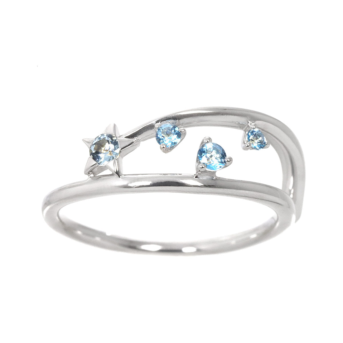Star Jewelry BlueTopaz Ring 10K WG 416 Size3.75(US)