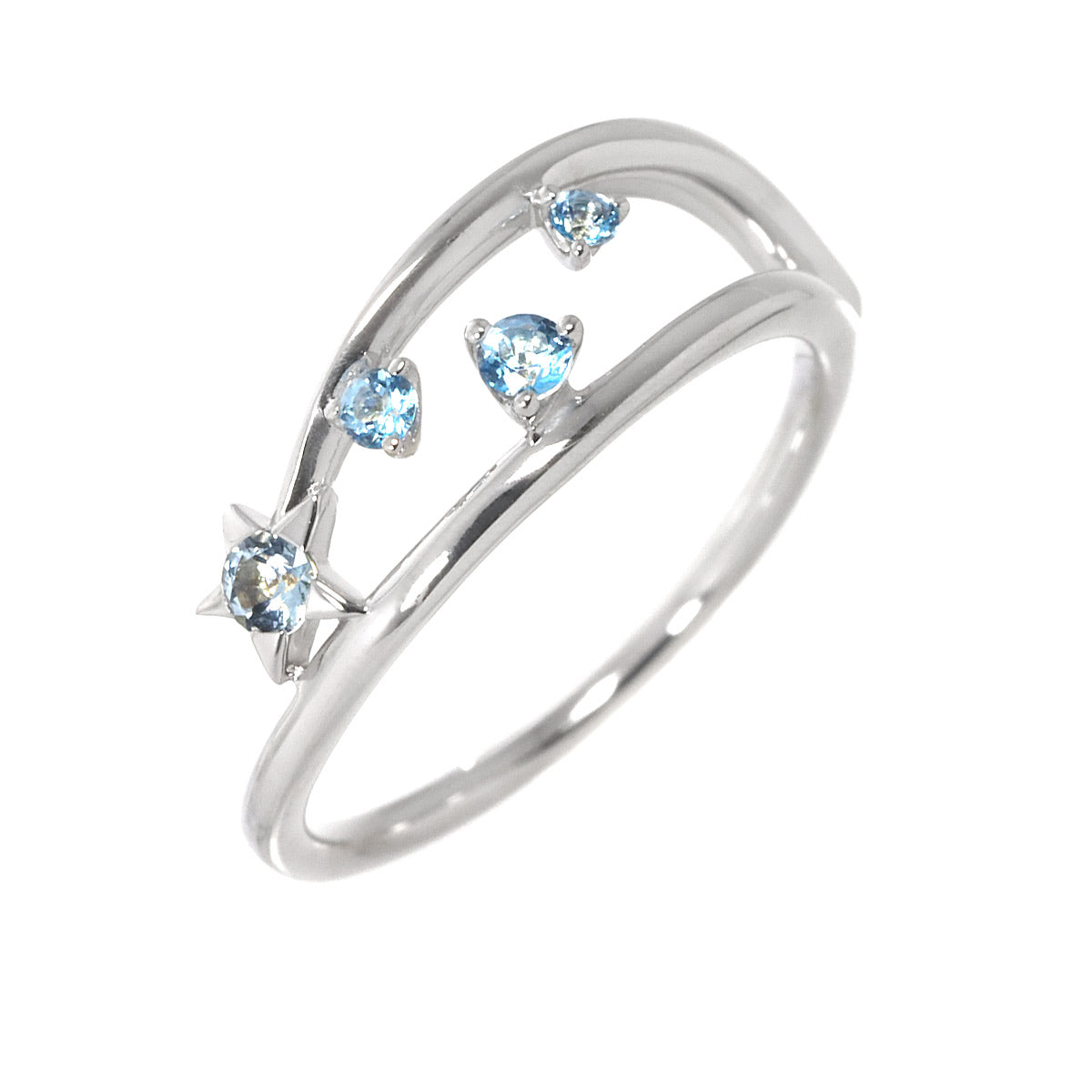 Star Jewelry BlueTopaz Ring 10K WG 416 Size3.75(US)