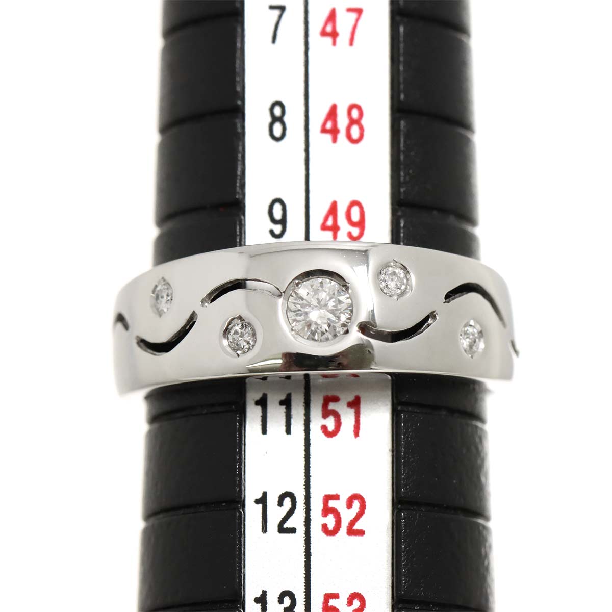 Diamond 0.14ct Ring 18K K18 WG White Gold size5.25(US)