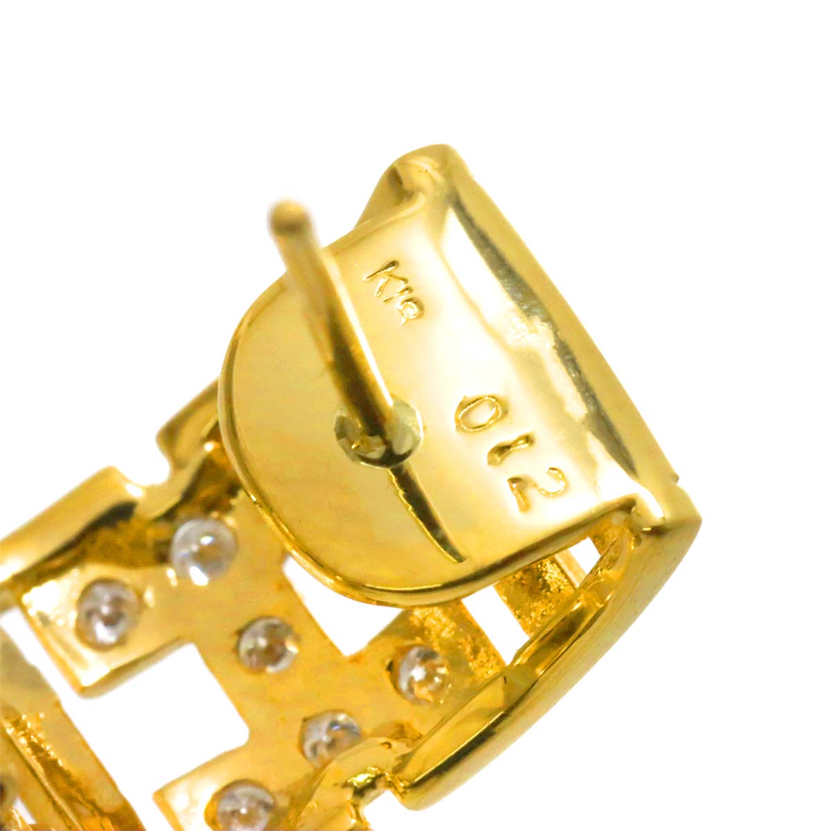 Diamond 0.12ct/0.12ct Earrings Pierced 18K YG Yellow Gold 750