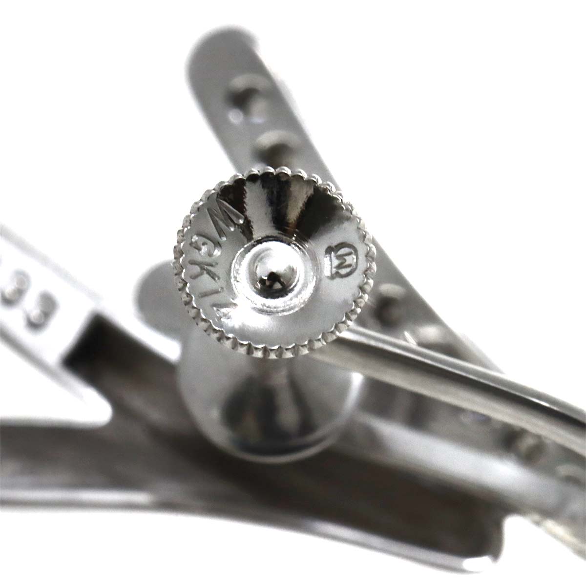 MIKIMOTO Diamond 0.33ct/0.33ct Earrings 14K White Gold 585