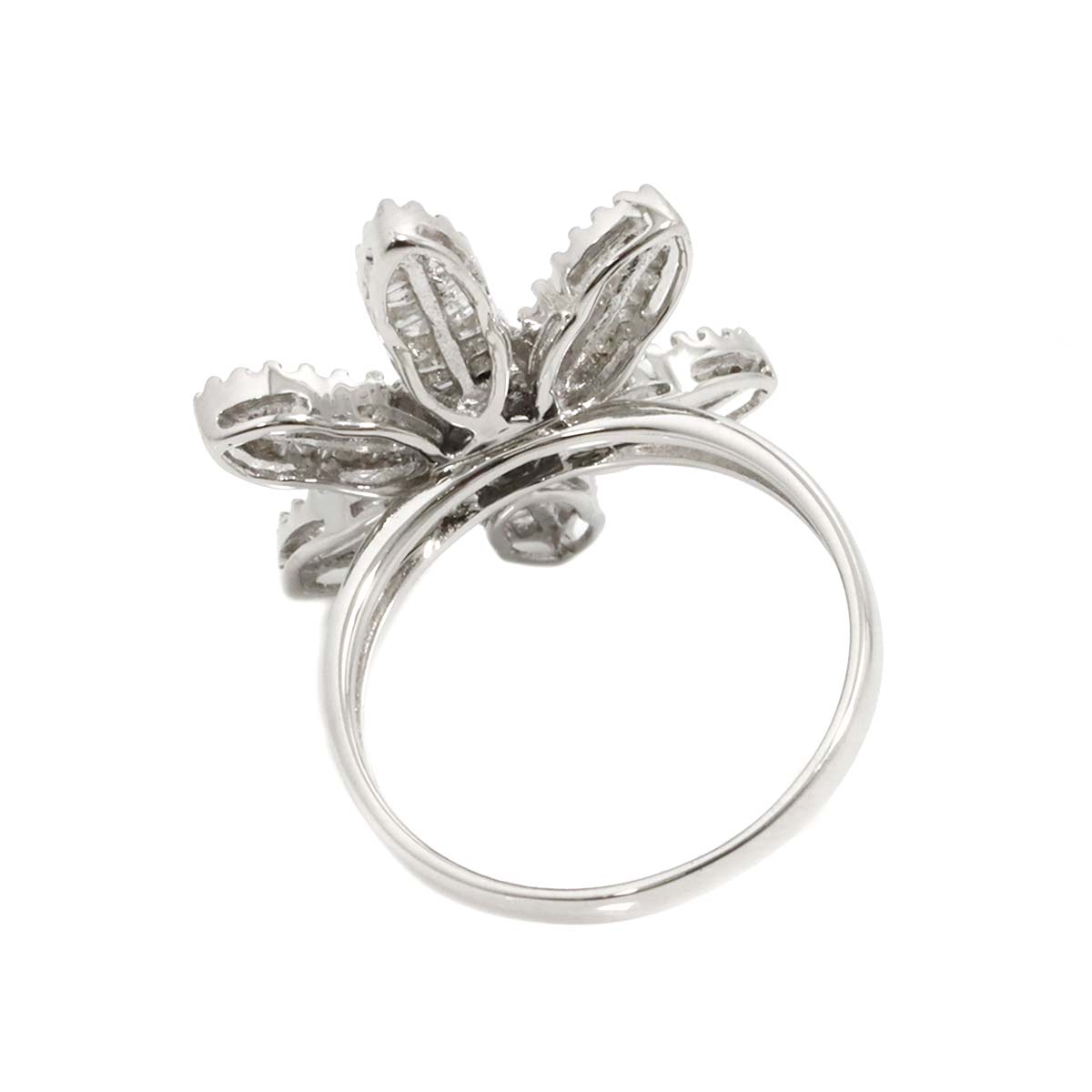 Diamond 1.00ct Ring 18K K18 WG White Gold size8-8.25(US)