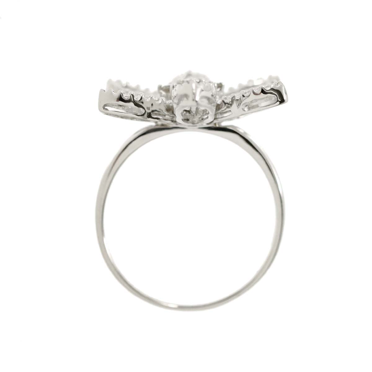 Diamond 1.00ct Ring 18K K18 WG White Gold size8-8.25(US)