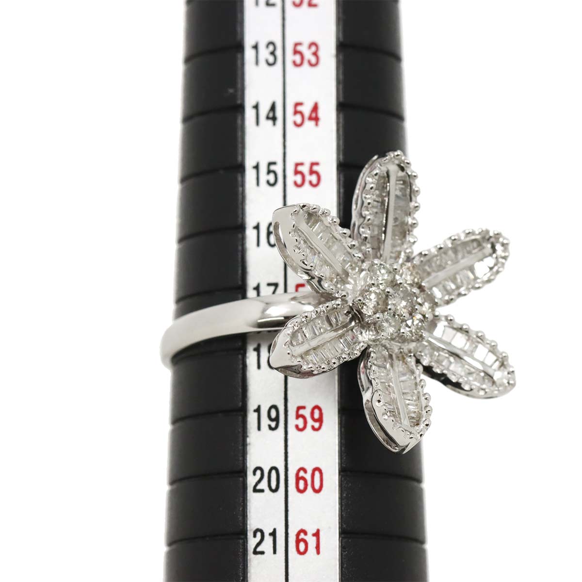 Diamond 1.00ct Ring 18K K18 WG White Gold size8-8.25(US)