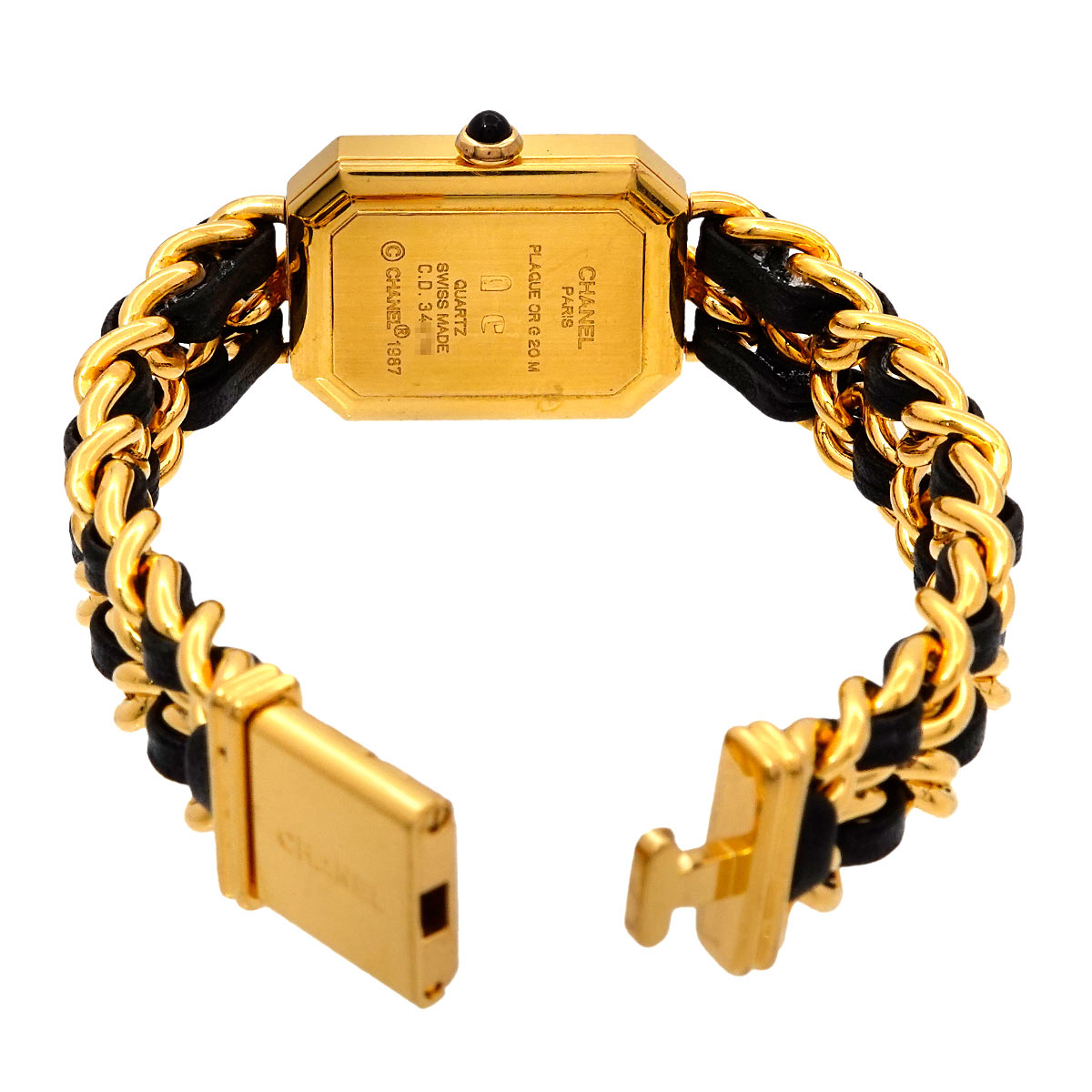 Premiere Size L H0001 Vintage Quartz Black Dial Ladies Watch