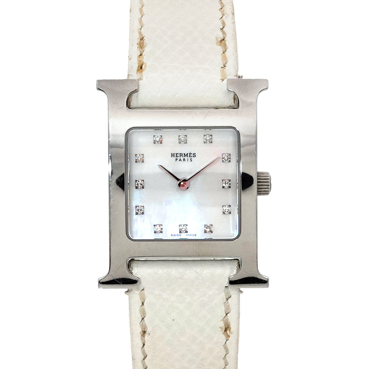 H Watch HH1 210 White Shell Dial 12P Diamond Quartz