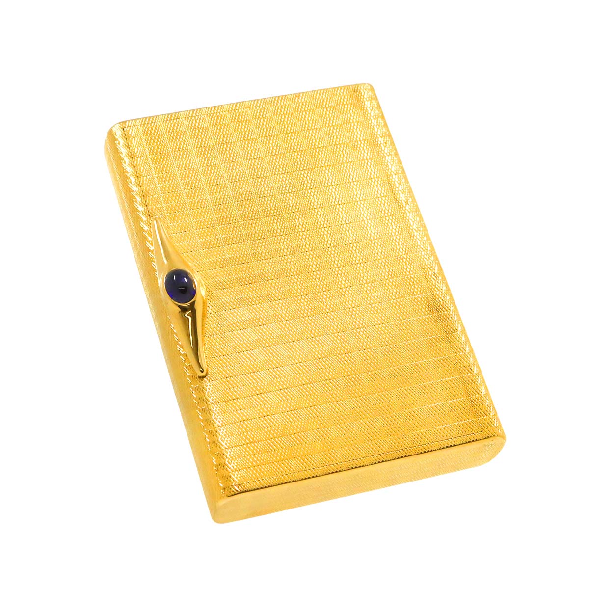 Cartier Cigarette Case Sapphire 18K YG Yellow Gold 750