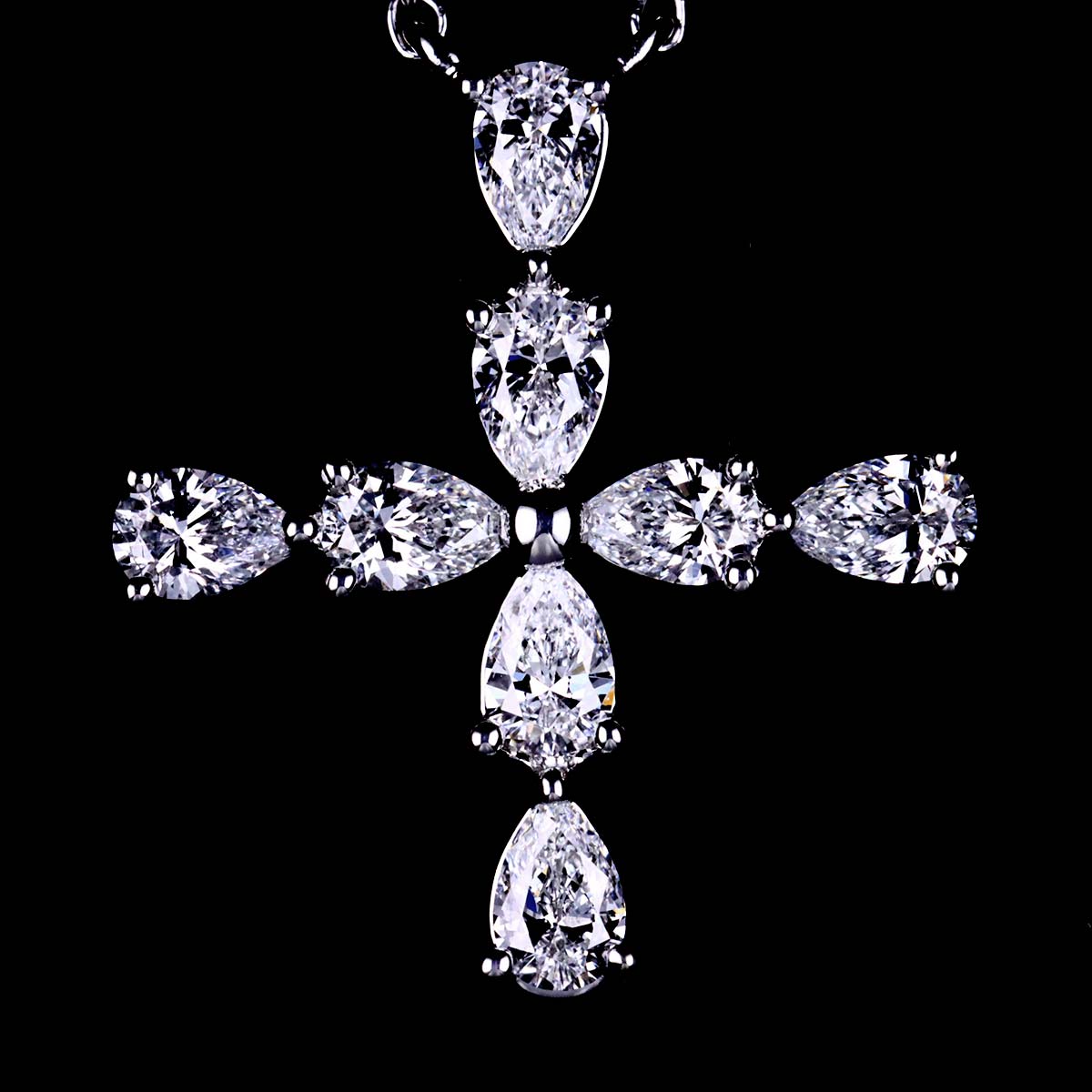 Mini Cross Diamond Necklace Pt