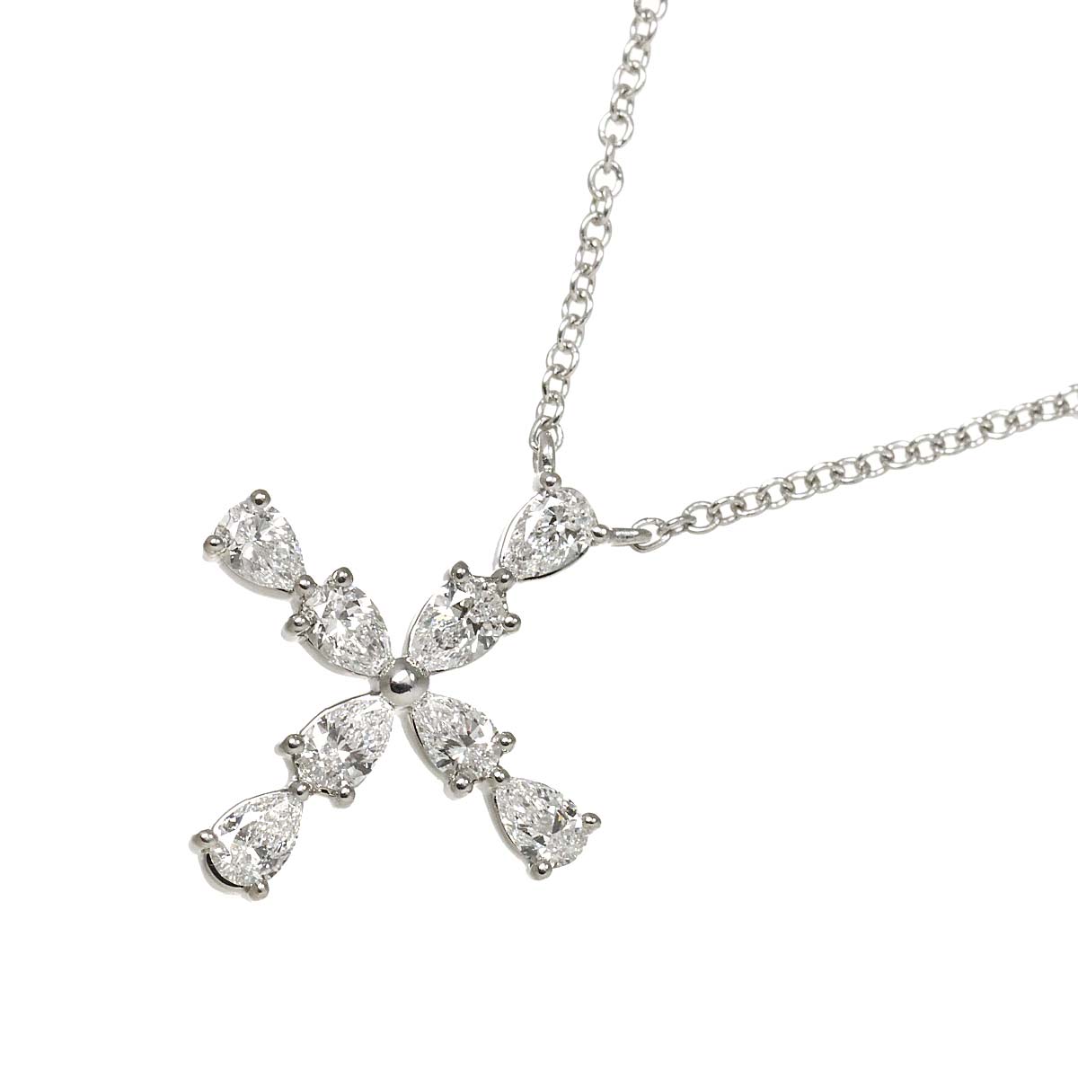 Mini Cross Diamond Necklace Pt