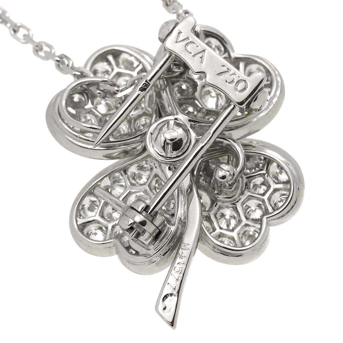 Diamond Necklace Brooch 18K White Gold 750