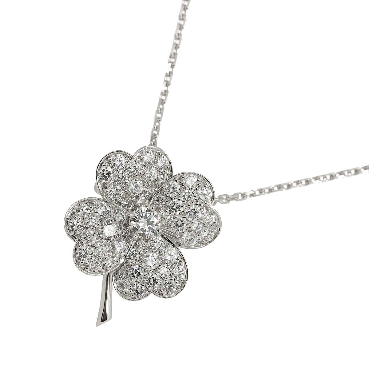 Diamond Necklace Brooch 18K White Gold 750
