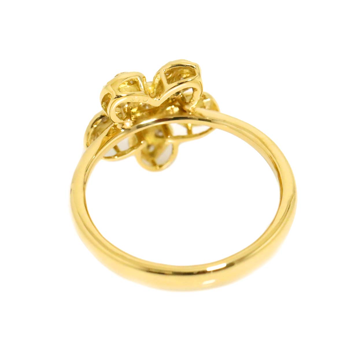 Diamond Ring 18K K18 YG Yellow Gold 750 size5.75-6(US)