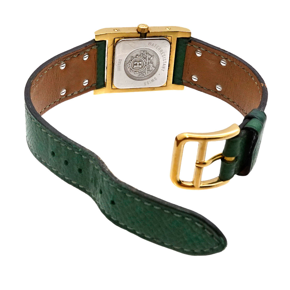 Medor Vintage pyramid Gold studs Quartz White Dial Ladies