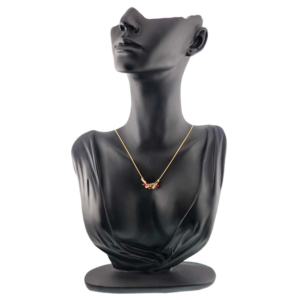 Ruby 0.48ct Diamond 0.25ct Necklace 18K 18K Yellow Gold 750