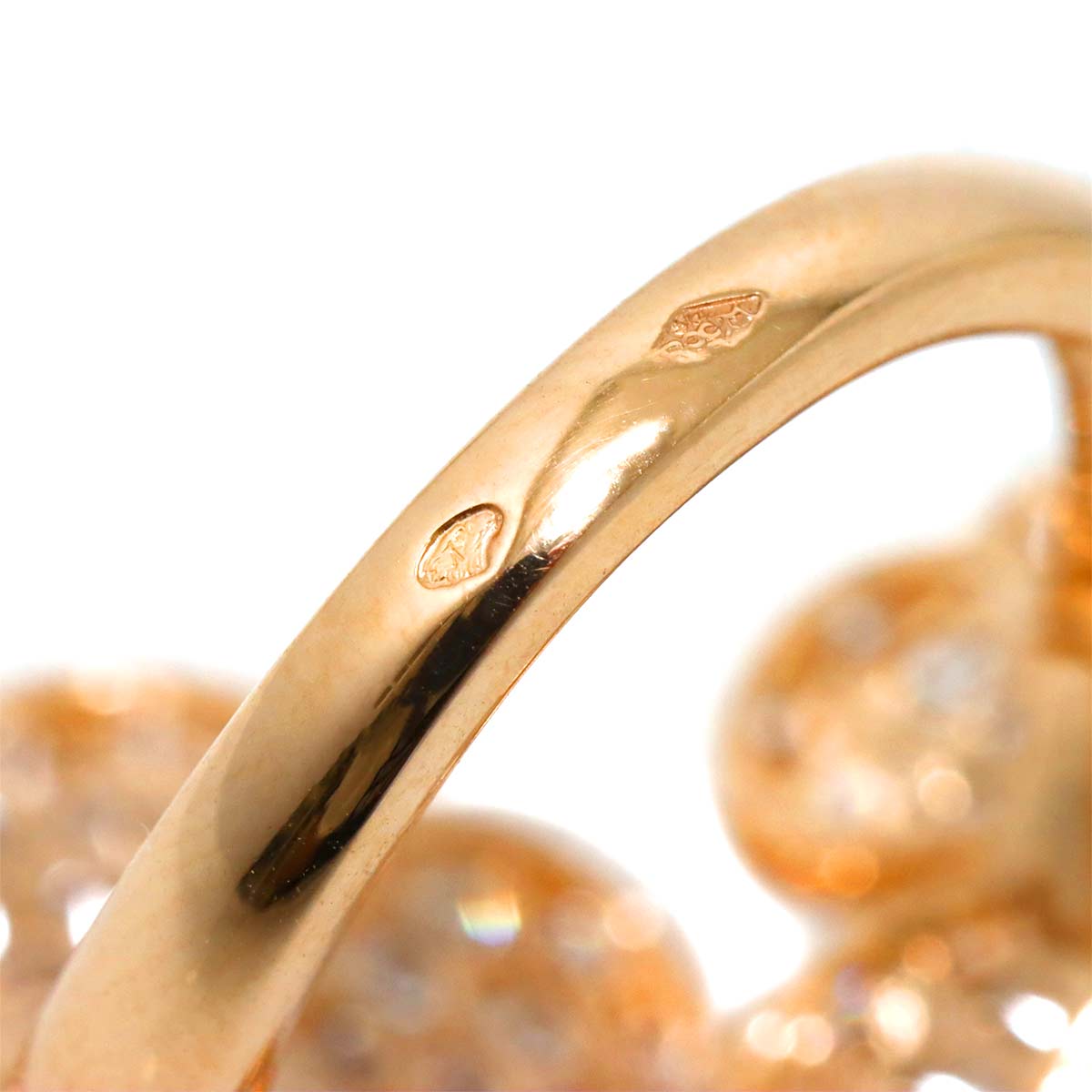 Van Cleef Arpels FRIVOLE Diamond Ring 18K PG size50 5.25(US)