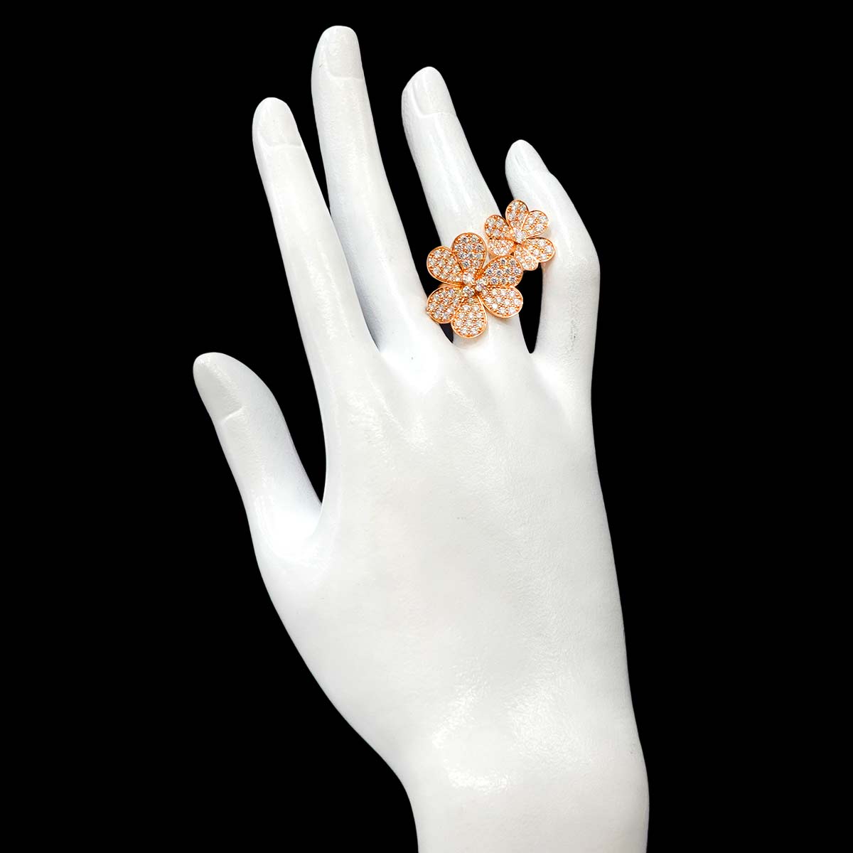 Van Cleef Arpels FRIVOLE Diamond Ring 18K PG size50 5.25(US)