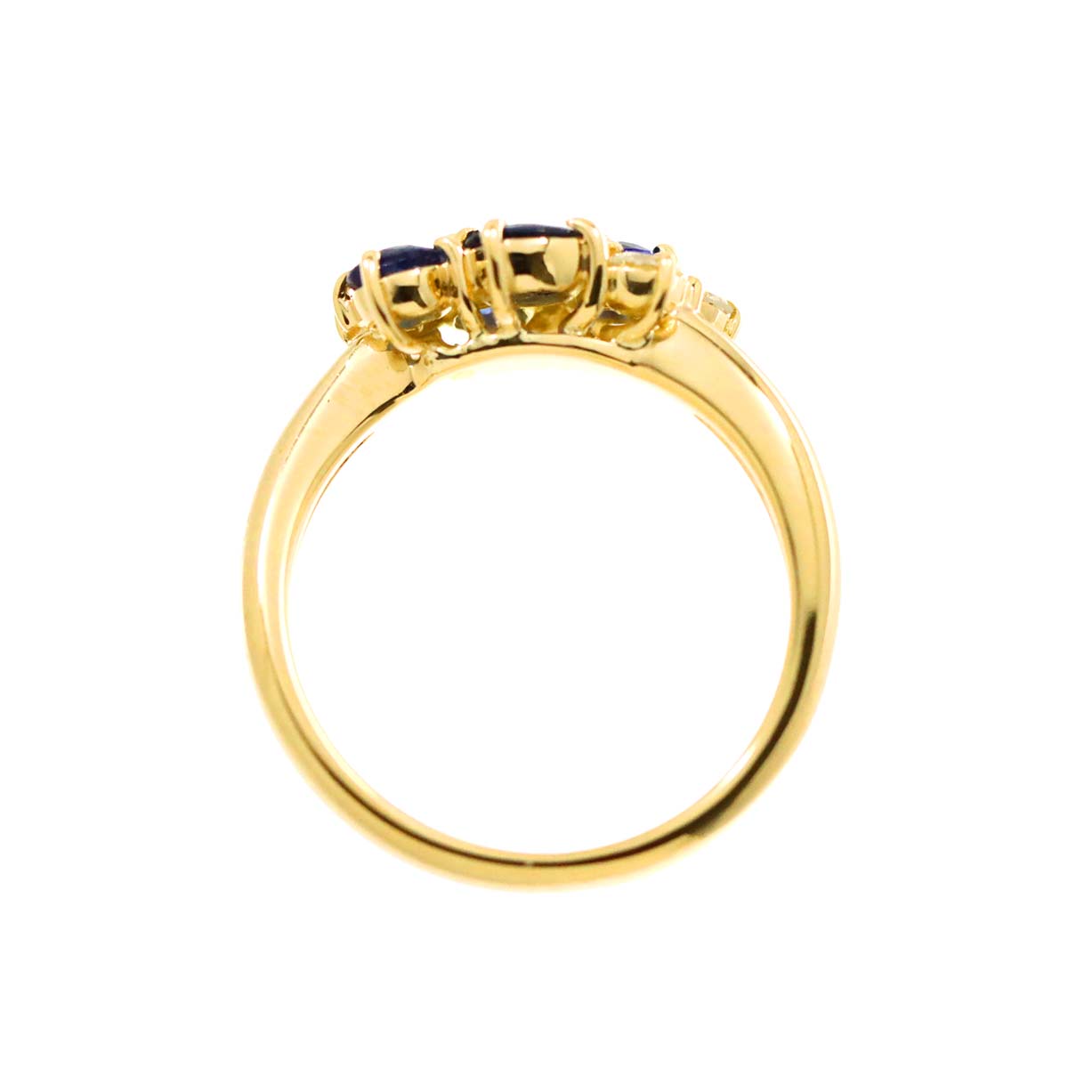 Sapphire 1.00ct Diamond 0.23ct Ring 18K 750 5.75-6(US)
