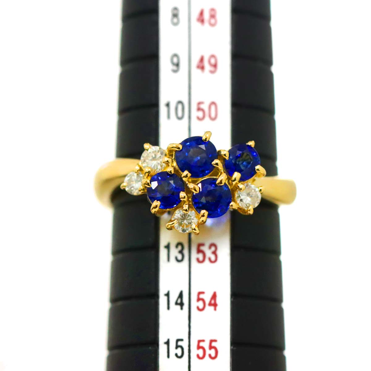Sapphire 1.00ct Diamond 0.23ct Ring 18K 750 5.75-6(US)