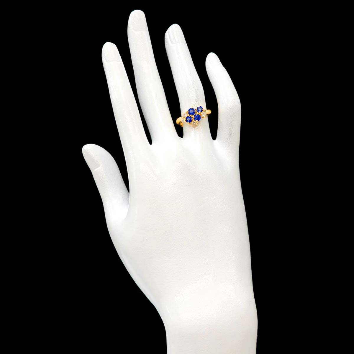 Sapphire 1.00ct Diamond 0.23ct Ring 18K 750 5.75-6(US)