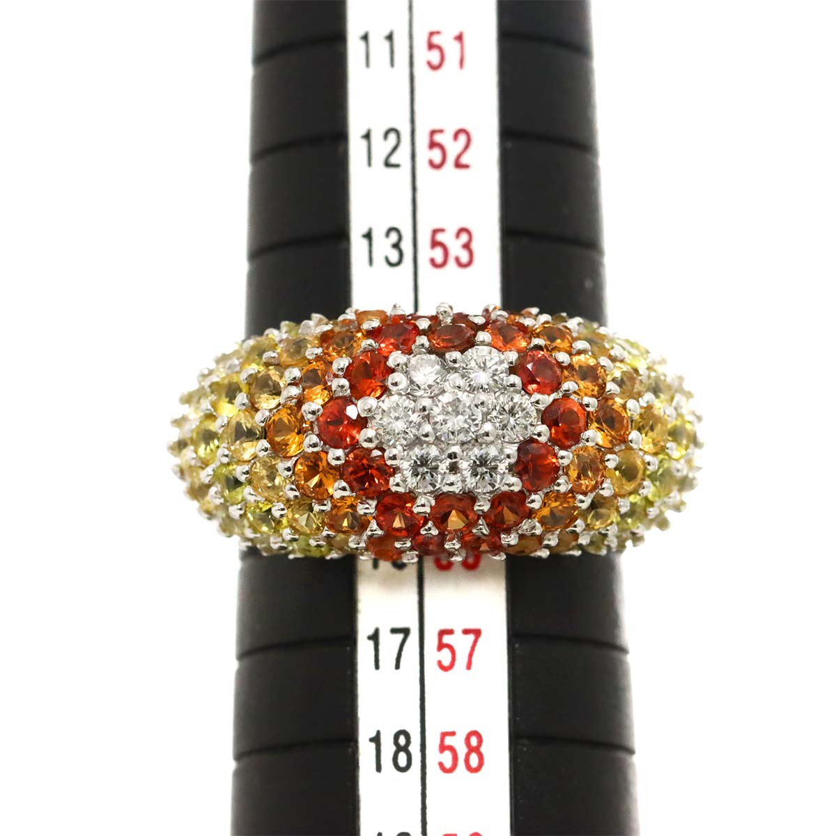 Sapphire 3.08ct Diamond 0.35ct Ring 18K WG 750 size7.25(US)