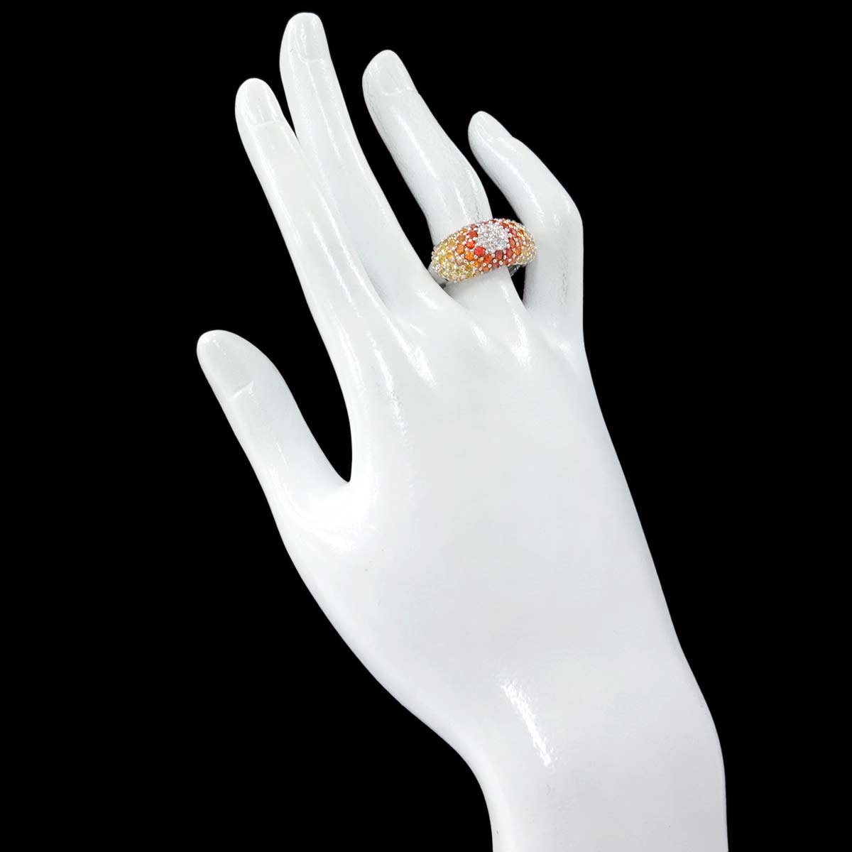 Sapphire 3.08ct Diamond 0.35ct Ring 18K WG 750 size7.25(US)