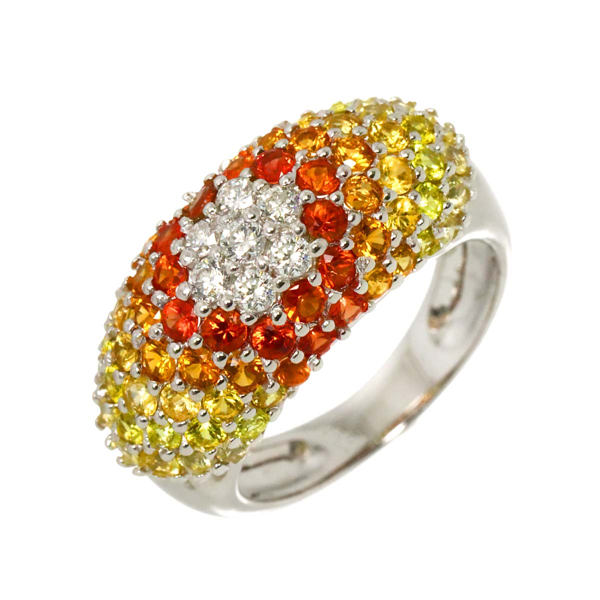 Sapphire 3.08ct Diamond 0.35ct Ring 18K WG 750 size7.25(US)