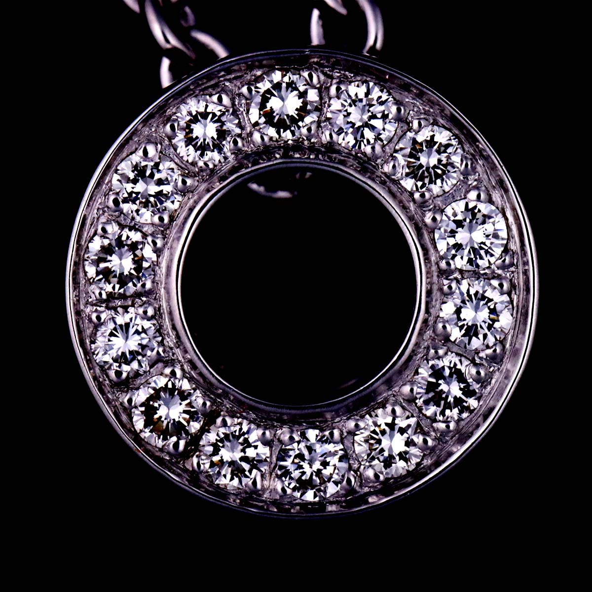 Diamond Necklace 18K White Gold 750