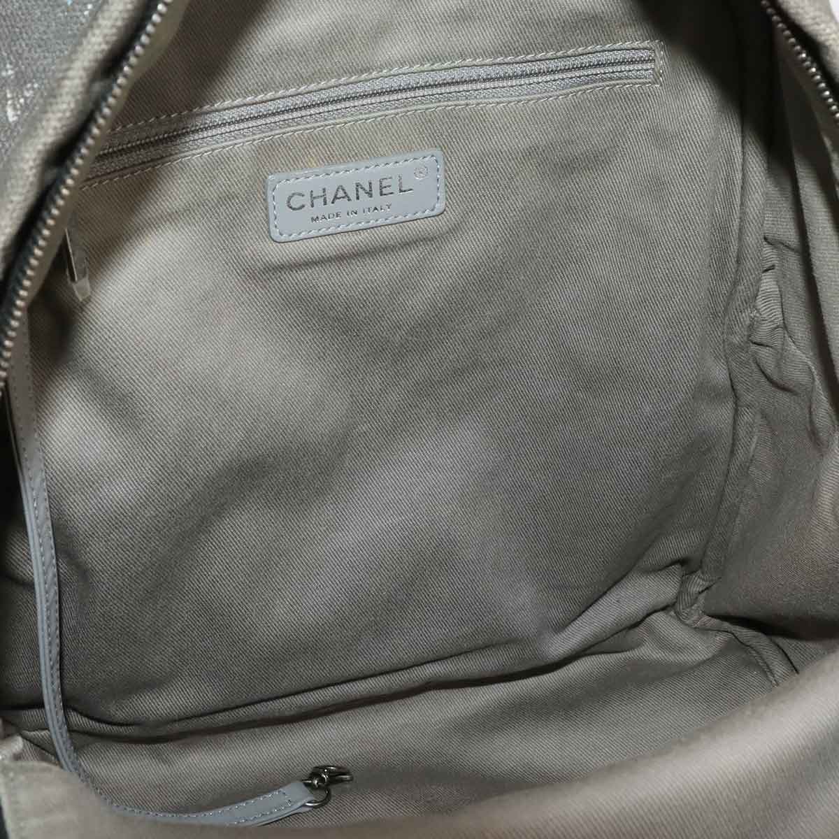 Graffiti Small Backpack Canvas Leather Khaki Gray A92352 Purse