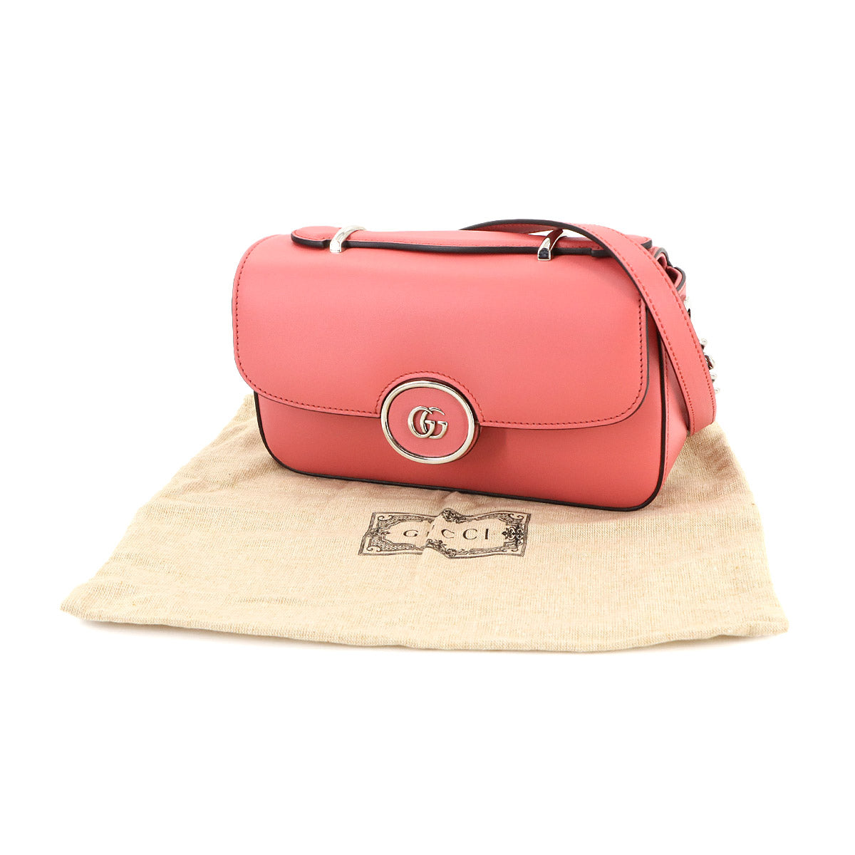 Petite GG Hand Shoulder Bag Leather Pink 739772 Purse