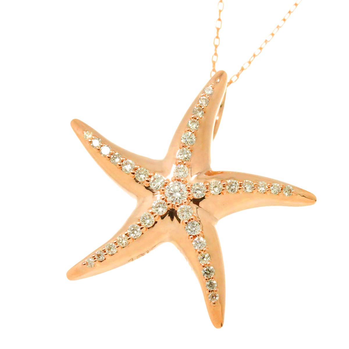 Diamond 0.19ct Necklace 18K Pink Gold 750