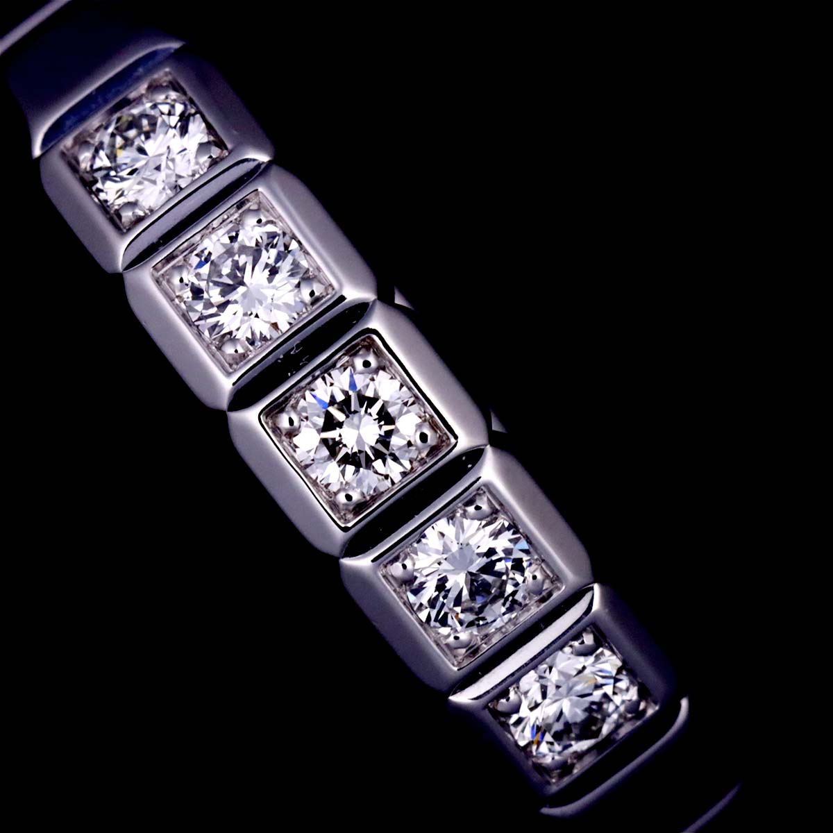 Chopard Ice Cube Diamond 5P Ring 18K WG 750 Size5.5-5.75(US)