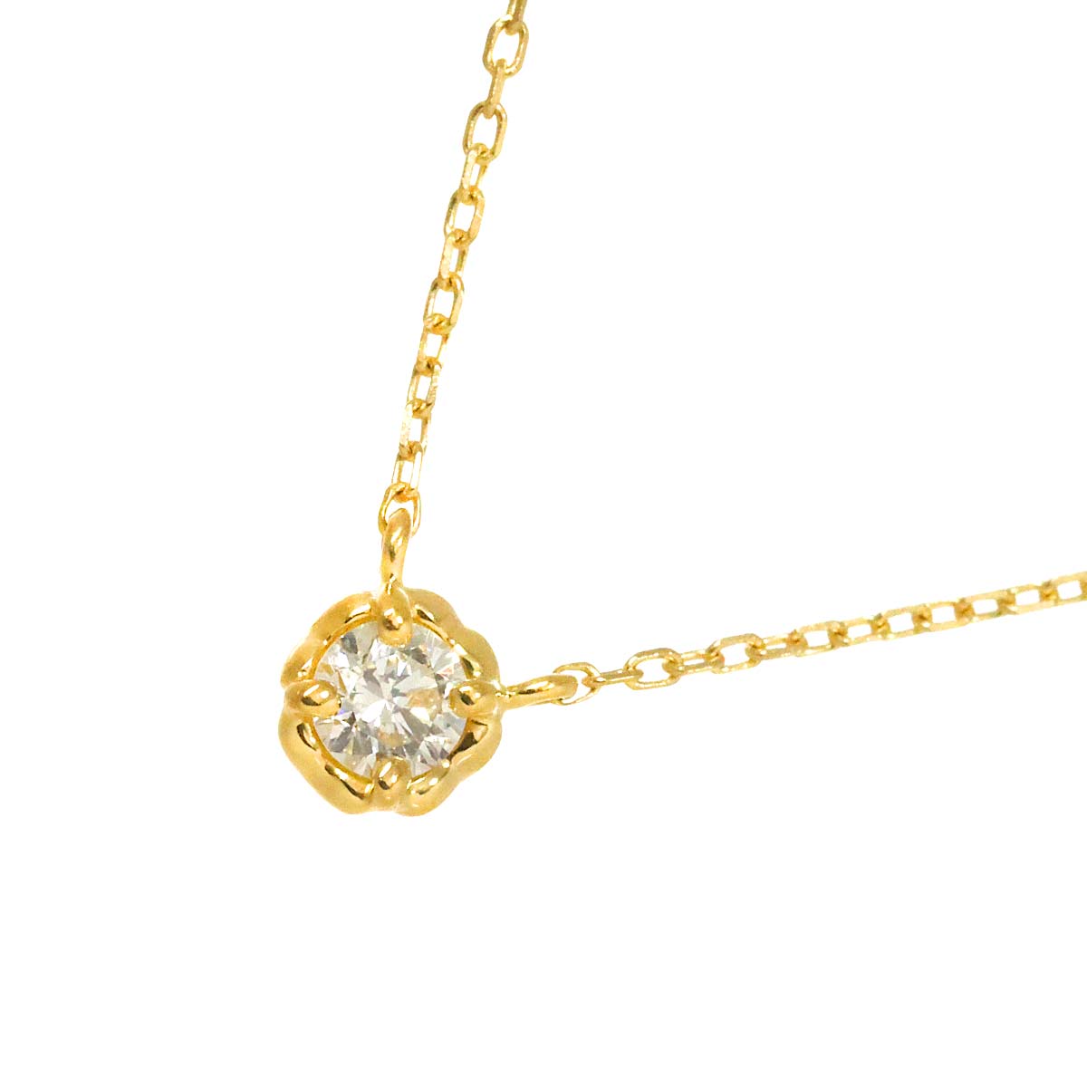 Diamond Necklace 18K Yellow Gold 750