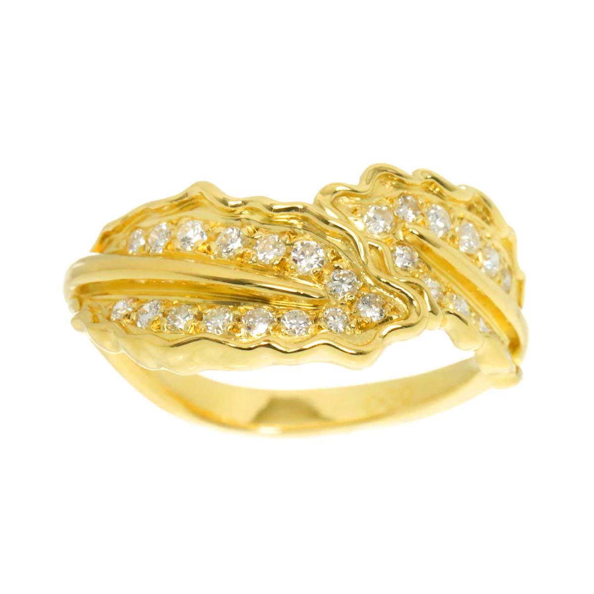 Diamond 0.30ct Ring 18K YG Yellow Gold 750 5.75-6(US)